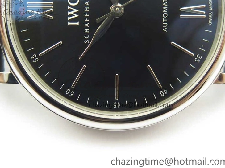 MIROTIME 0210 Durable Portofino Automatic SS MKF 1:1 Best Edition Black Dial On Black Leather Strap MIYOTA 9015 V 7202